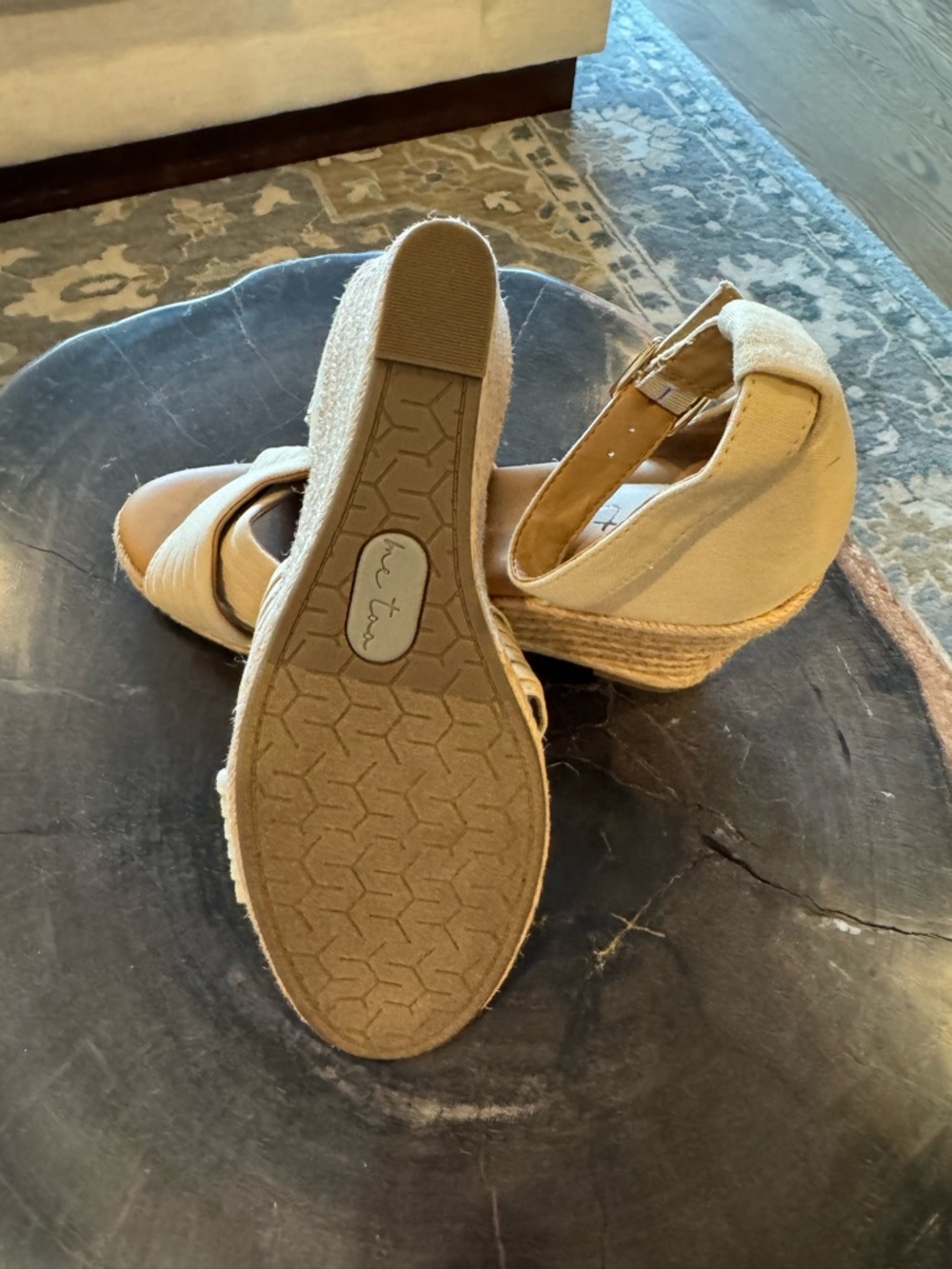 Bellini Cream Espadrille Ankle-Strap Wedges - Picture 7 of 8